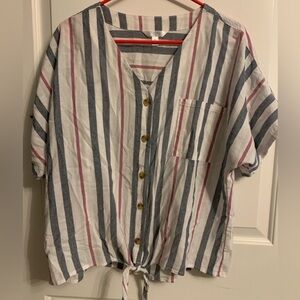 Women’s Striped Top, large (12-14), Preloved in great condition.